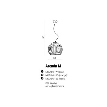 Lampa wisząca nowoczesna ARCADA M czarna AZ0363 - Azzardo