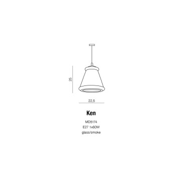 Lampa loft wisząca KEN chrom AZ0453 - Azzardo