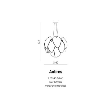 Lampa designerska wisząca ANTIRES biała AZ0472 - Azzardo