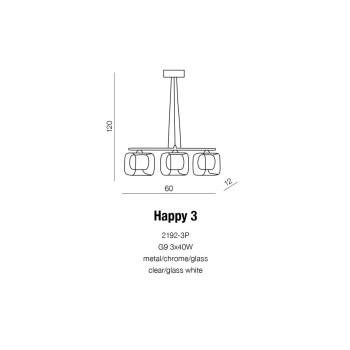 Lampa nad stół wisząca nowoczesna HAPPY 3 biała AZ0484 - Azzardo