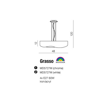 Lampa wisząca nowoczesna GRASSO biała AZ0556 - Azzardo