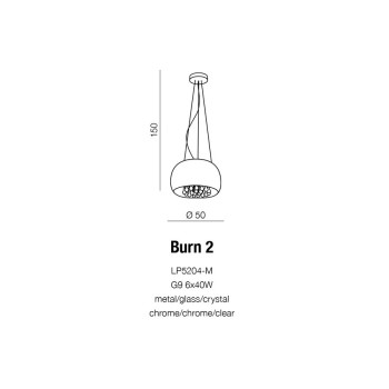Lampa stylowa wisząca / Plafon BURN 2 chrom AZ0700 - Azzardo