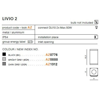 Kinkiet LIVIO grafitowy AZ0776 - Azzardo