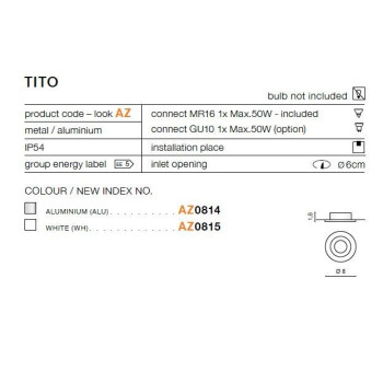 Oprawa do wbudowania TITO srebrna AZ0814 - Azzardo