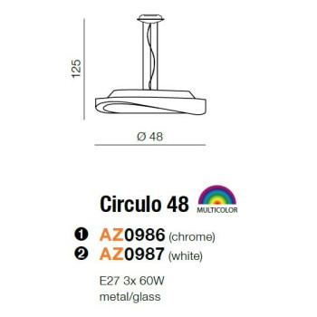 Lampa wisząca nowoczesna CIRCULO 48 chrom AZ0986 - Azzardo