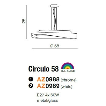 Lampa wisząca nowoczesna CIRCULO 58 chrom AZ0988 - Azzardo