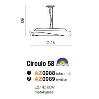 Lampa wisząca nowoczesna CIRCULO 58 biała AZ0989 - Azzardo