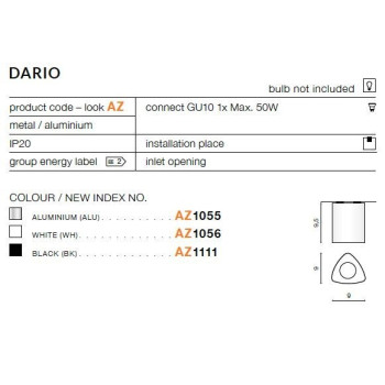 Oprawa sufitowa DARIO srebrna AZ1055 - Azzardo