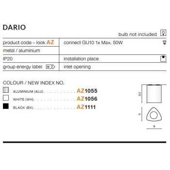Oprawa sufitowa DARIO biała AZ1056 - Azzardo