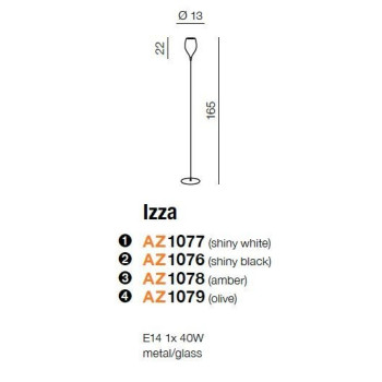 Lampa podłogowa IZZA czarna AZ1076 - Azzardo