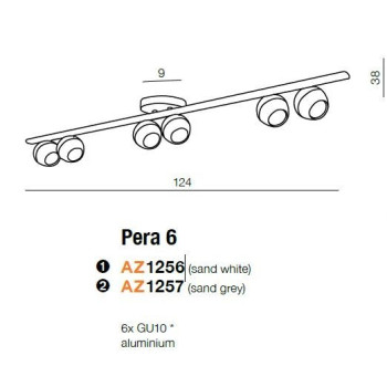 Oprawa sufitowa PERA 6 biała AZ1256 - Azzardo
