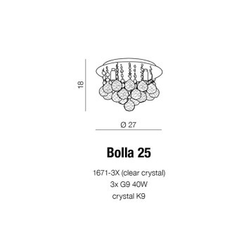 Plafon kryształowy BOLLA 25 chrom AZ1285 - Azzardo