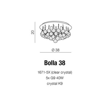 Plafon kryształowy BOLLA 38 chrom AZ1286 - Azzardo