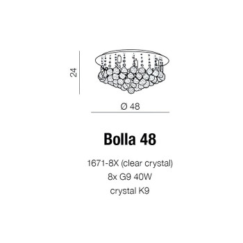 Plafon kryształowy BOLLA 48 chrom AZ1287 - Azzardo