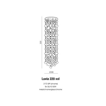 Lampa designerska wisząca szklana LUVIA XXL chrom AZ1296 - Azzardo