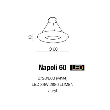 Lampa wisząca RING NAPOLI 60 biała AZ1316 - Azzardo