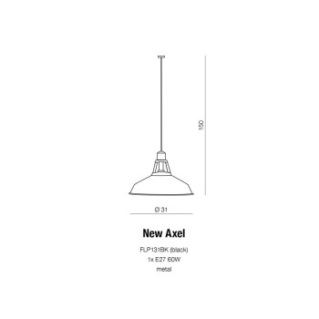 Lampa loft wisząca NEW AXEL czarna AZ1351 - Azzardo