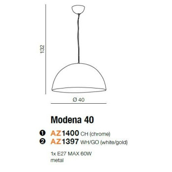 Lampa wisząca nowoczesna MODENA 40 biała AZ1397 - Azzardo