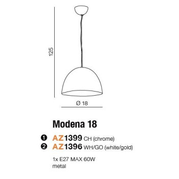 Lampa wisząca nowoczesna MODENA 18 chrom AZ1399 - Azzardo