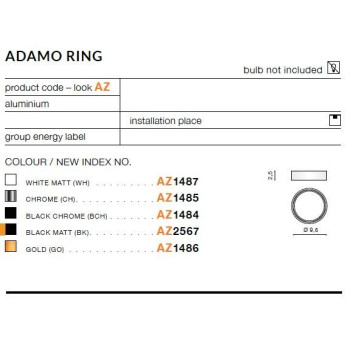 Pierścień ozdobny do ADAMO RING chrom AZ1485 - Azzardo