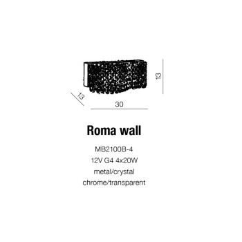 Kinkiet designerski ROMA chrom chrom AZ1511 - Azzardo