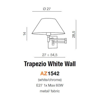 Kinkiet nowoczesny TRAPEZIO biały AZ1542 - Azzardo