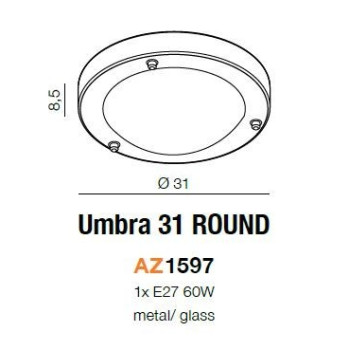 Plafon nowoczesny UMBRA 31 srebrny srebrna AZ1597 - Azzardo