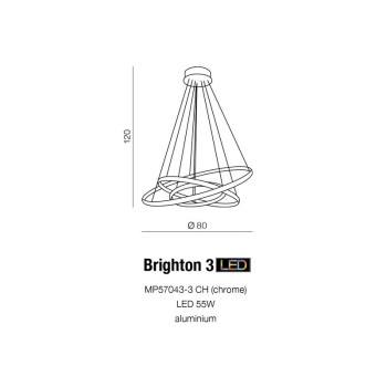 Lampa wisząca RING BRIGHTON 3 chrom AZ1609 - Azzardo