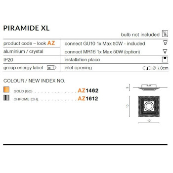 Oprawa do wbudowania PIRAMIDE XL chrom AZ1612 - Azzardo