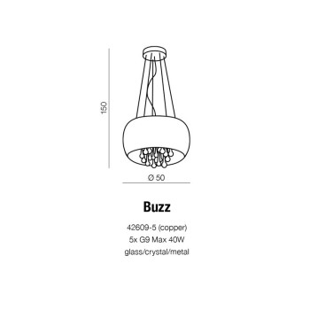 Lampa wisząca / Plafon designerski BUZZ miedziana AZ1646 - Azzardo