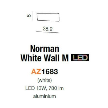 Kinkiet nowoczesny NORMAN biały AZ1683 - Azzardo