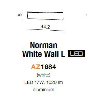 Kinkiet nowoczesny NORMAN L biały AZ1684 - Azzardo