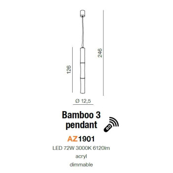 Lampa wisząca nowoczesna BAMBOO 3 biała AZ1901 - Azzardo