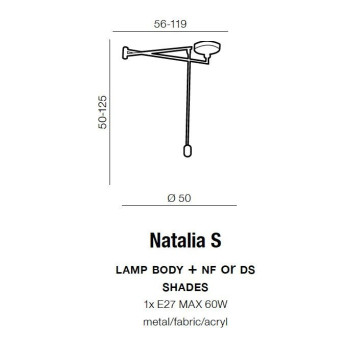 Lampa wisząca abażur NATALIA S AZ1924 - Azzardo