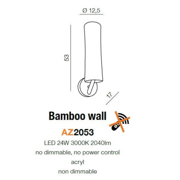 Kinkiet nowoczesny BAMBOO biały AZ2053 - Azzardo