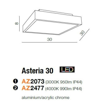 Plafon nowoczesny ASTERIA 30 chrom AZ2073 - Azzardo