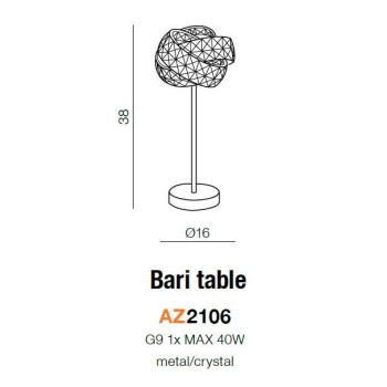 Lampa stołowa BARI chrom AZ2106 - Azzardo