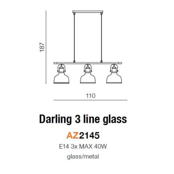 Lampa loft wisząca DARLING GLASS 3 biała AZ2145 - Azzardo