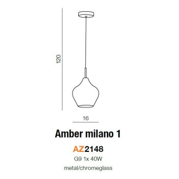 Lampa wisząca nowoczesna AMBER MILANO 1 chrom AZ2148 - Azzardo