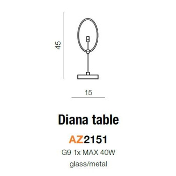 Lampa stołowa DIANA chrom AZ2151 - Azzardo