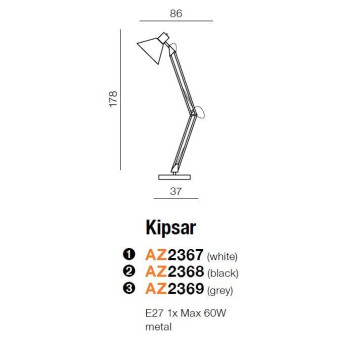 Lampa podłogowa KIPSAR biała AZ2367 - Azzardo