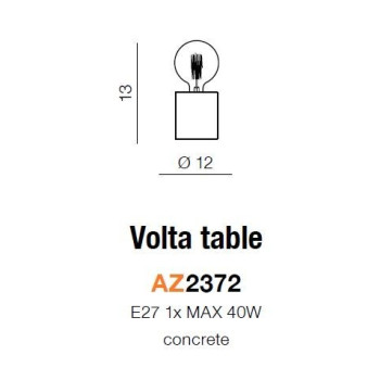 Lampa stołowa VOLTA szara AZ2372 - Azzardo