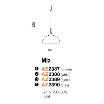 Lampa wisząca nowoczesna MIA czarna AZ2389 - Azzardo