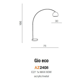 Lampa podłogowa GIO ECO biała AZ2408 - Azzardo