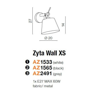 Kinkiet nowoczesny ZYTA XS szary AZ2491 - Azzardo