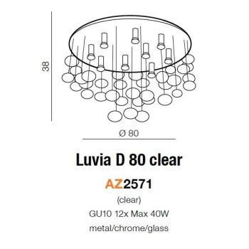 Plafon kryształowy LUVIA chrom AZ2571 - Azzardo