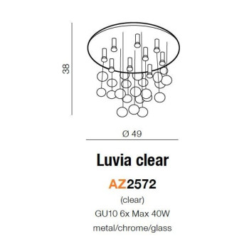 Plafon kryształowy LUVIA chrom AZ2572 - Azzardo