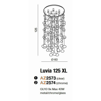 Lampa designerska wisząca LUVIA chrom AZ2574 - Azzardo