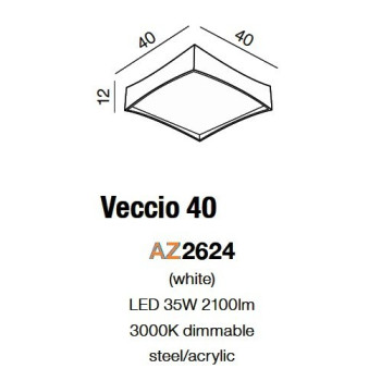 Plafon nowoczesny VECCIO 40 czarny AZ2624 - Azzardo