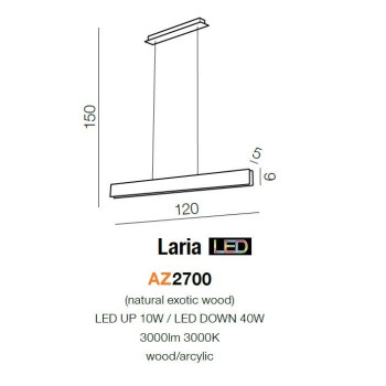 Lampa wisząca nowoczesna LARIA brązowa AZ2700 - Azzardo